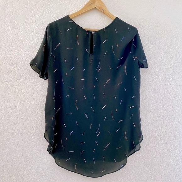 Apt 9 black short sleeve dressy blouse Size Large - Picture 3 of 11